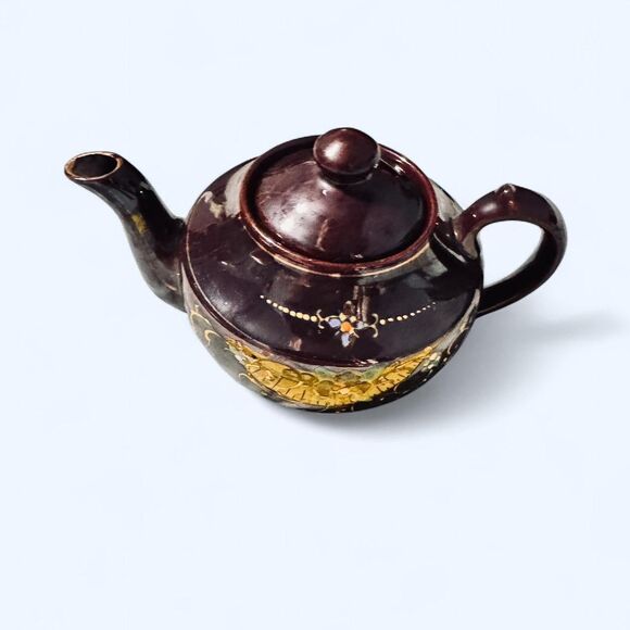 Vintage Brown Betty Redware teapot Boho and Cottage Vibes - Picture 8 of 8